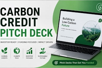 carbon credit pitch deck, climate tech fundraising, esg investment presentation