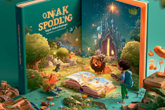 create a bedtime story children book cover design