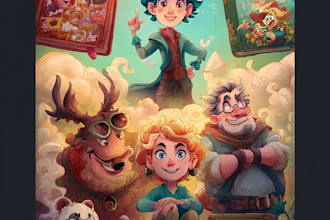 create a bedtime story children book cover design