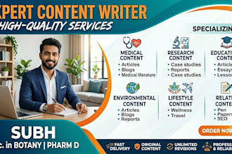 write medical, blog, and general content with SEO