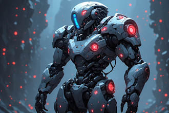 design sci fi mecha and robot concept art