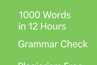 proofread and edit 1000 words with perfect grammar