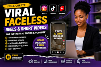 create viral faceless reels and canva content for digital marketing
