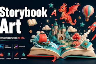 design illustrate children story book art, childrens picture book illustration