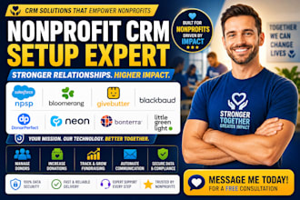 setup nonprofit npsp bloomerang givebutter blackbaud donorperfect CRM quickbook