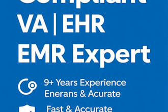 be your hipaa compliant medical data entry VA ehr emr and telemedicine