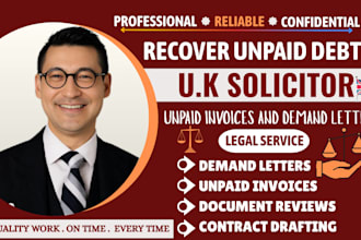 draft a professional UK letter before action to recover unpaid invoice and debt