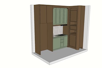 create realistic 3d furniture and kitchen cabinet design
