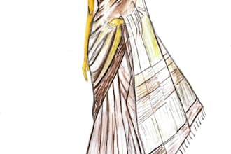 work on hand drawn fashion illustrations