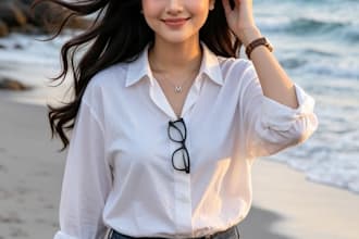 be create realistic fashion photo model image