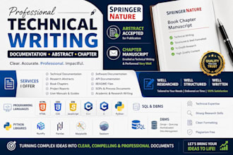 write professional technical documentation and report , abstract , chapter