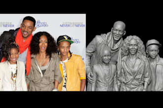 convert 2d photos into 3d family portraits 3d character model for 3d printing
