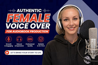 be your authentic female voice over artist for audiobook narration