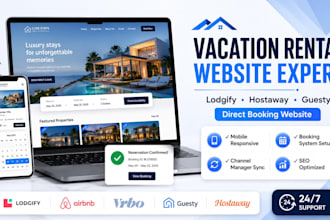 build vacation rental website, airbnb website, lodgify, guesty, hostaway, vrbo