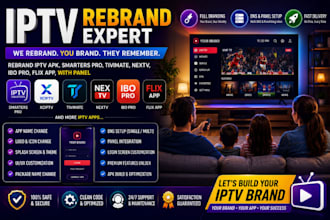rebrand iptv apk, smarter pro, tivimate, nextv, ibo pro, flix app, with panel