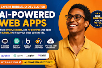 bubbleio ai powered app custom web app, ai integration via bubbleio for startup,
