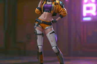 cyberpunk female character art