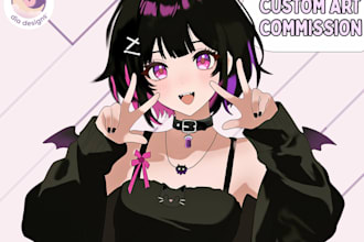 draw custom anime character art, oc, fanart and portrait