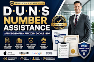provide d u n s number for amazon, apple, google, fda form dun bradstreet