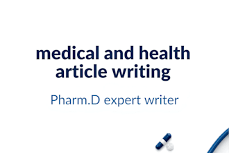 write medical and health article for your website or blog