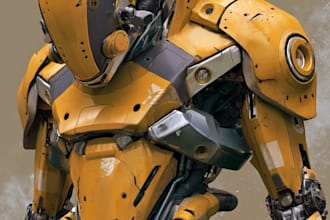 design sci fi mecha and robot concept art