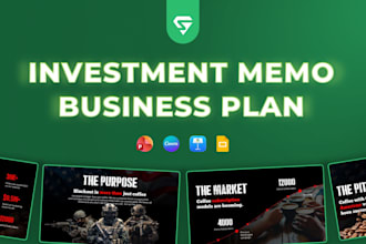 design investor ready business plan and investment memo