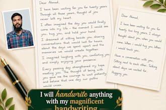 handwrite anything with my magnificent handwriting