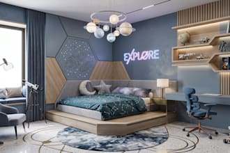 do 3d interior design for kids bedroom, teenager room, master bedroom 3d render