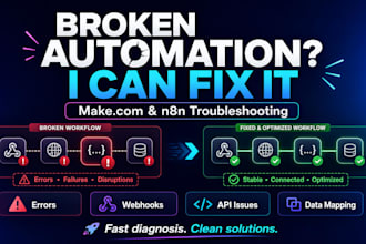 fix build make com, make ai automation, n8n automation workflow, vapi ai agents