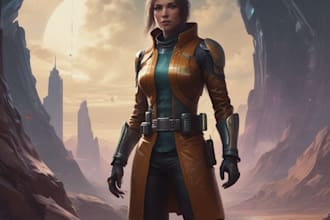 sci fi character illustration or sci fi character