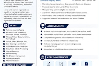 fast and accurate data entry work