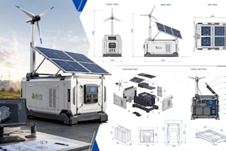 design 3d cad industrial renewable energy products for manufacturing