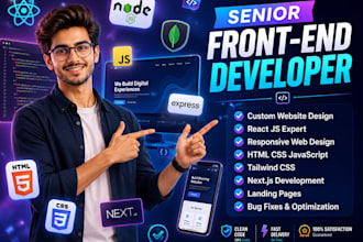 be senior front end developer, custom website, full mern stack developer