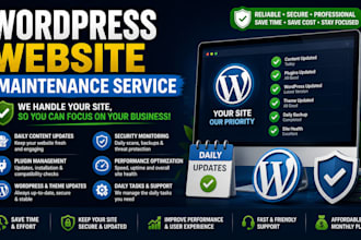 provide wordpress website maintenance, updates and support
