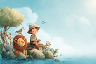 design a custom children storybook cover illustration