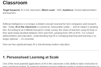 write SEO blog posts and articles about edtech and ai in education