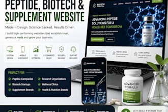 build a professional peptide fda compliants , biotech and supplement website