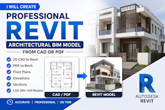 convert cad drawings to revit bim model with lod 300