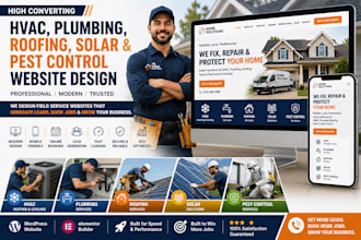 design field website hvac, plumbing, roofing website,solar pest control website