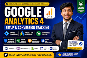 setup google analytics 4, ecommerce and conversion tracking