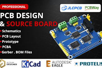 design custom multilayer pcb layout, schematic, gerber, bom in kicad and altium