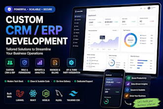 develop custom CRM erp and admin dashboard in laravel