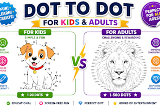 create custom dot to dot puzzle activity pages or book easy or challenging