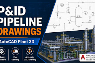 oil and gas pipeline technical drawings, p and id schematic, autocad plant 3d