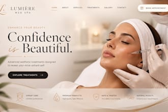 design a luxury med spa website for aesthetic clinics, botox and fillers