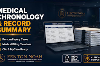 draft medical chronology medical record summary for personal injury case