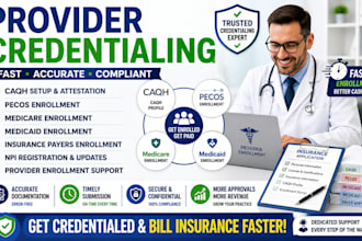 do provider credentialing, caqh, pecos, medicare and medicaid enrollment