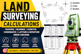 solve traverse, bearing, azimuth and land surveying calculations