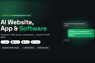 develop ai website, ai app and ai software full stack dev