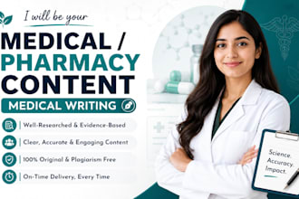write medical pharmacy and healthcare content for websites and blogs